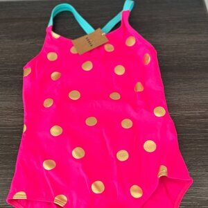 Mini Boden pink/gold swimsuit 9-10 NWT